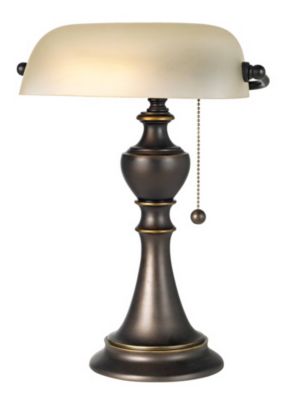 Haddington Traditional Piano Banker Table Lamp 16" High Antique Bronze Dark Brown Metal Alabaster Glass Shade Decor for Bedroom House Bedside Nightstand Home Office Reading - Regency Hill