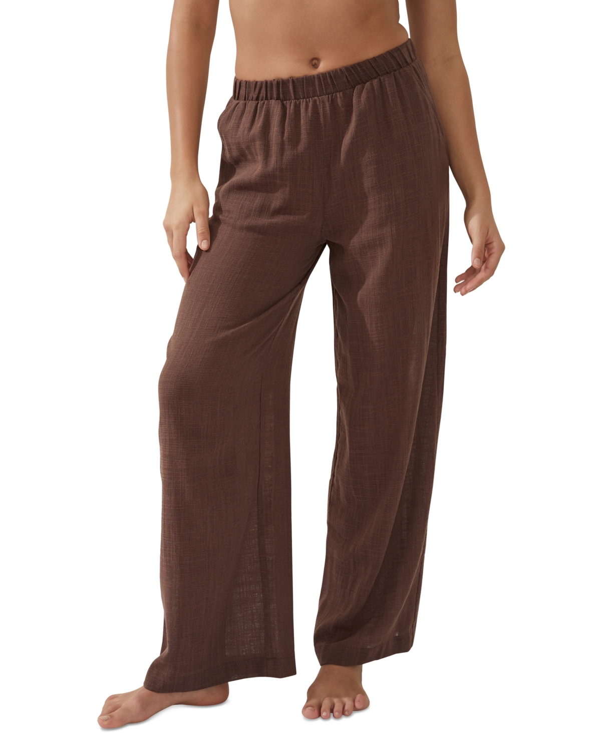 Shop Cotton On Women's Relaxed Beach Pants Cover-up In Brownie