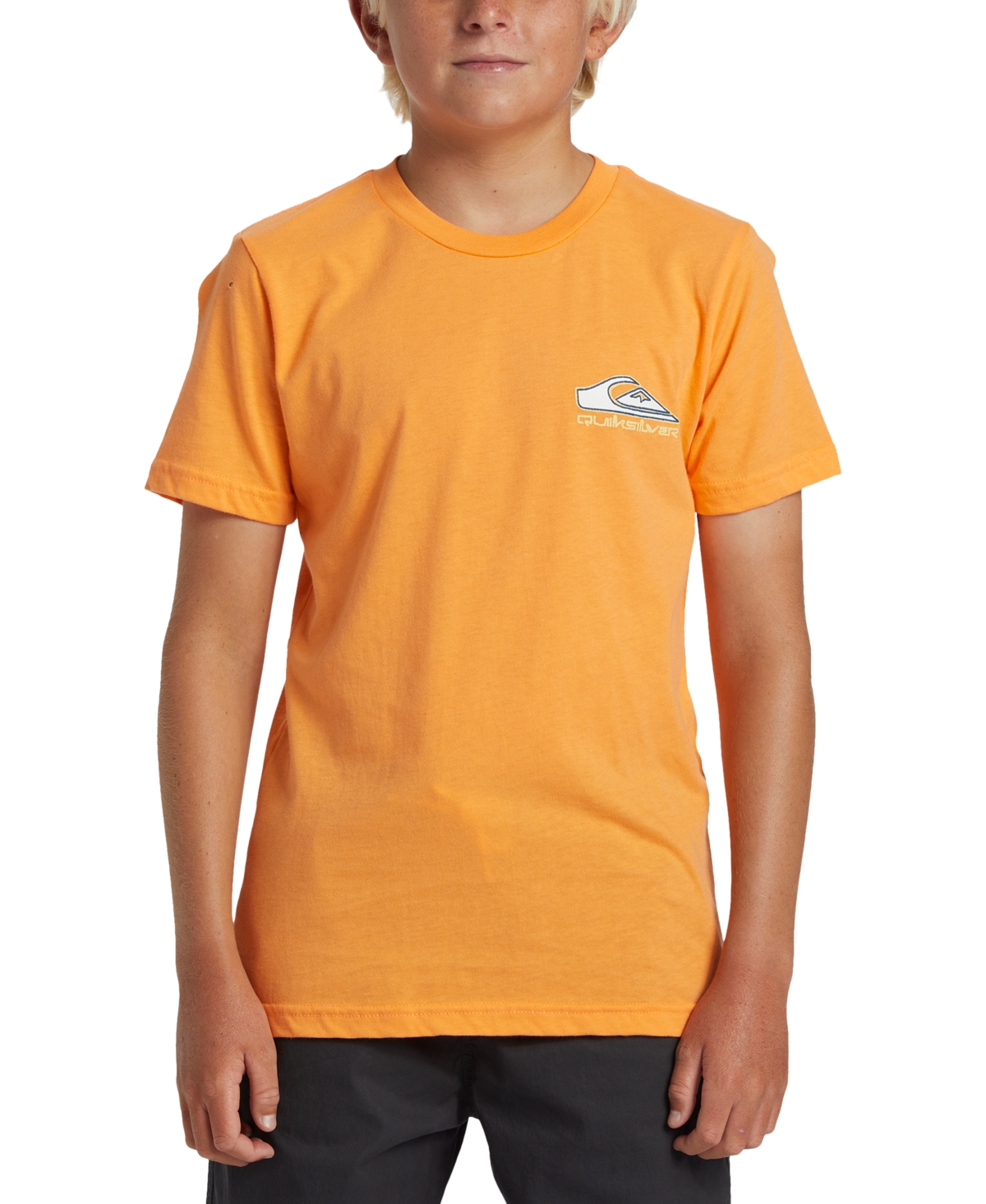 Quiksilver Kids' Big Boys Step Up Surfboard-print T-shirt In Tangerine