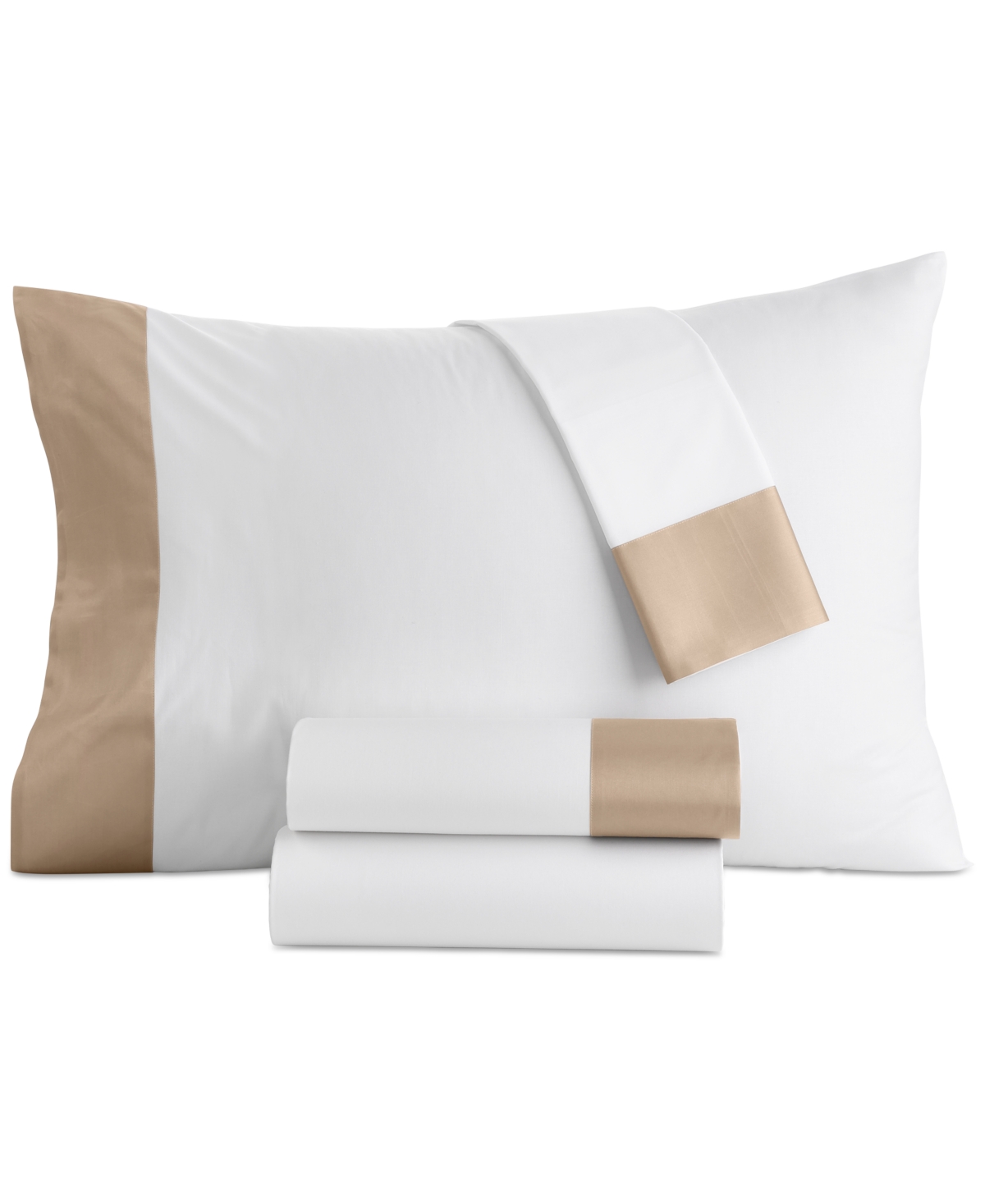 Shop Charter Club Italian Percale Sateen Cuff 4-pc. Sheet Set, California King, Created For Macy's In Soft Gold