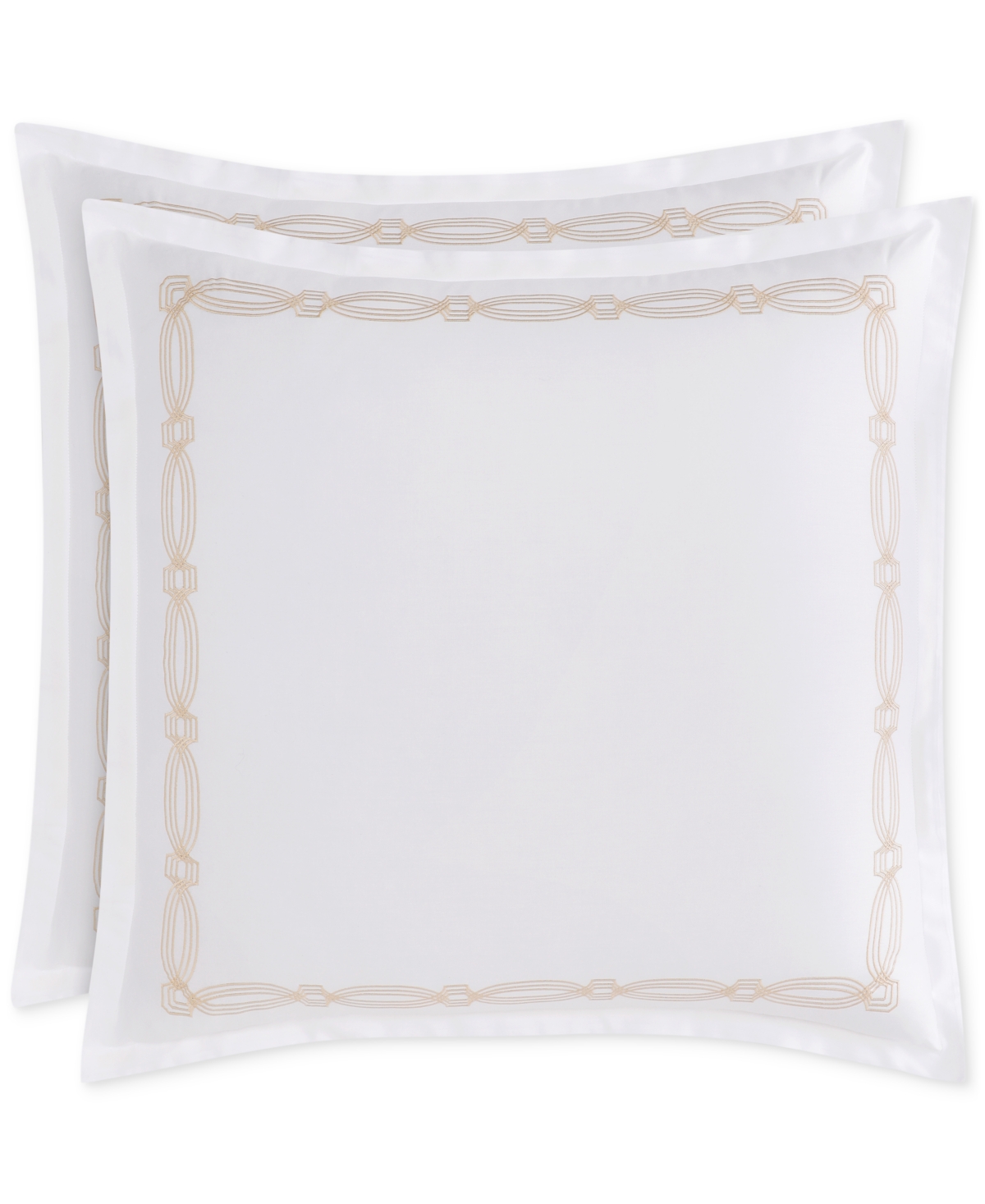 Portofino Cotton 2-Pc. Sham Set, European, Exclusively at Macy's - Soft Gold