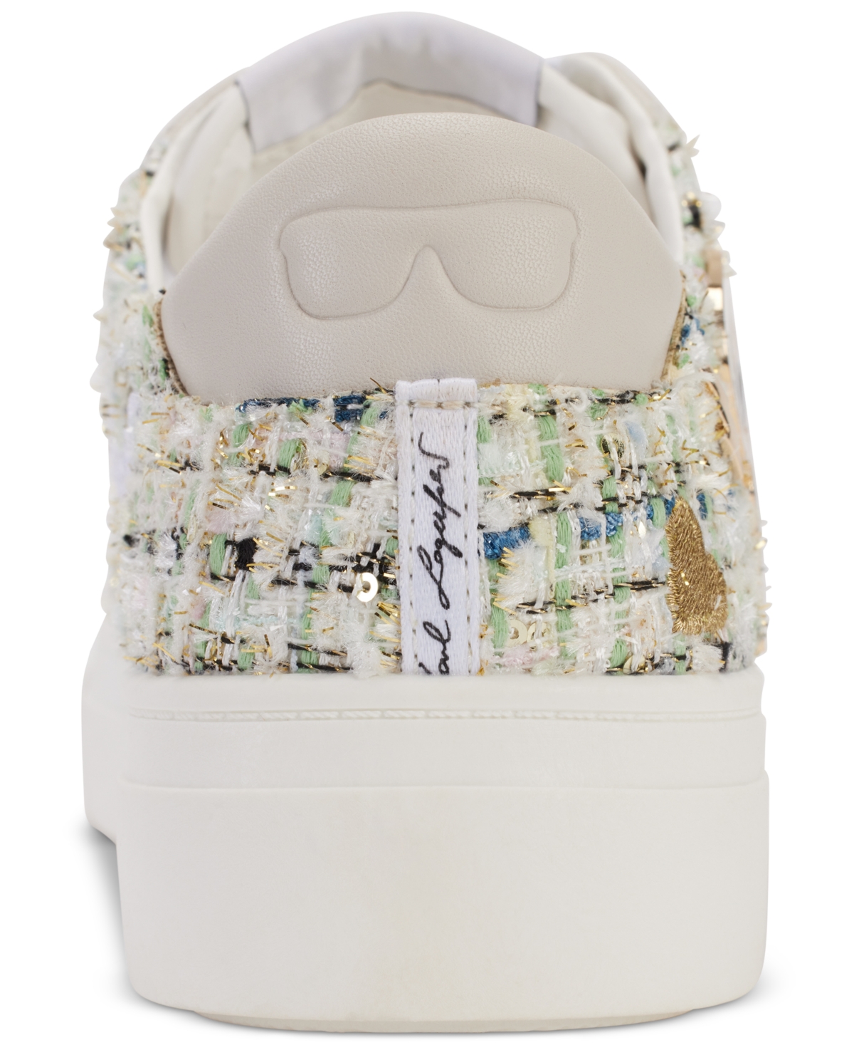 Shop Karl Lagerfeld Cate Pins Lace Up Sneakers In White,green Lake