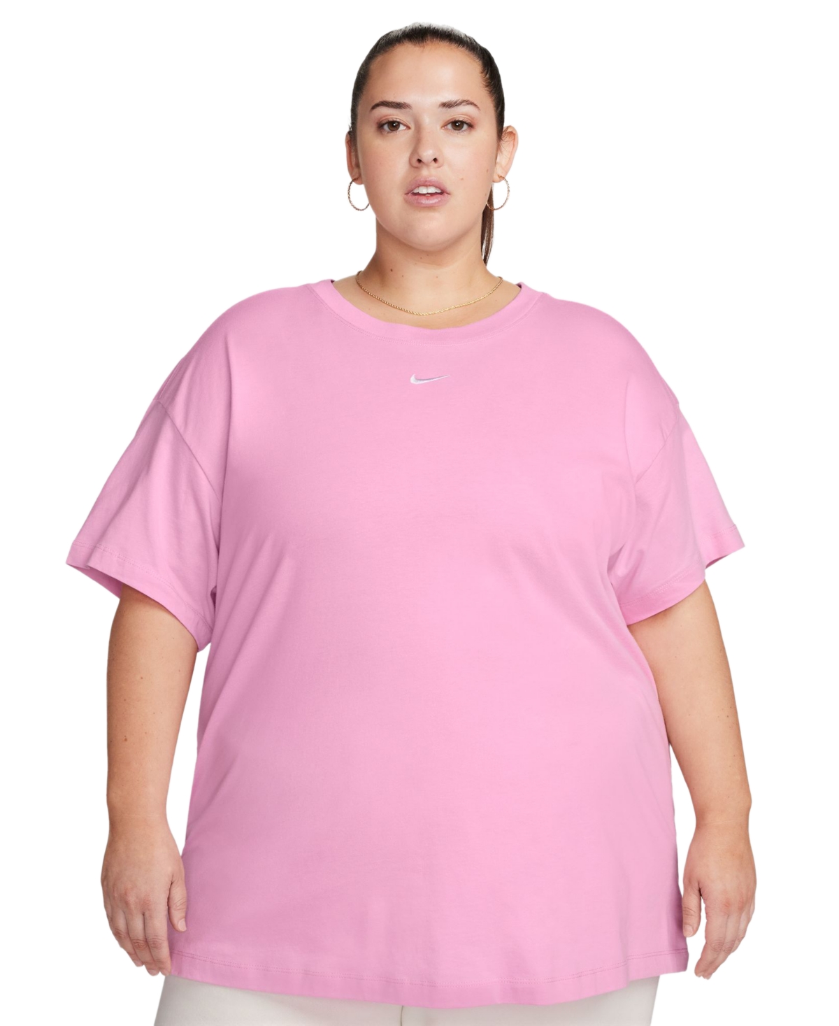 Nike Plus Size Active Sportswear Essential Women's Logo T-shirt In Pink Rise