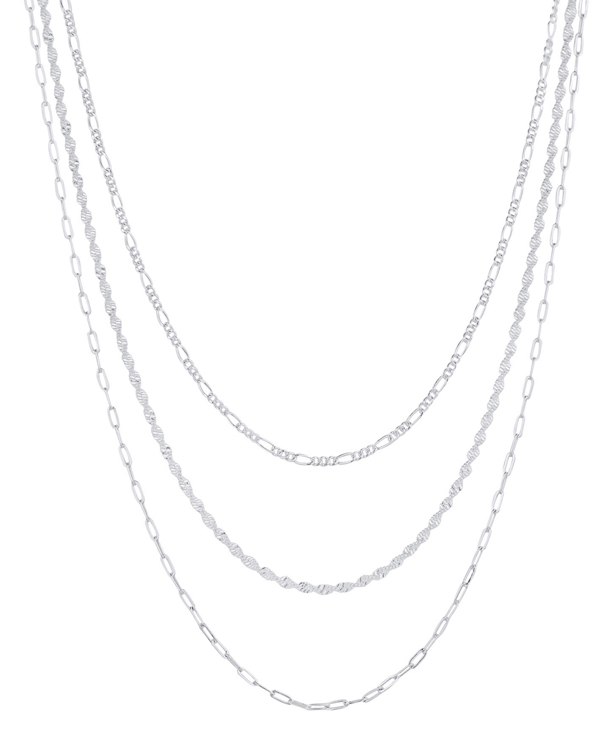 Silver Plated Chain 3Pc. Set - Silver