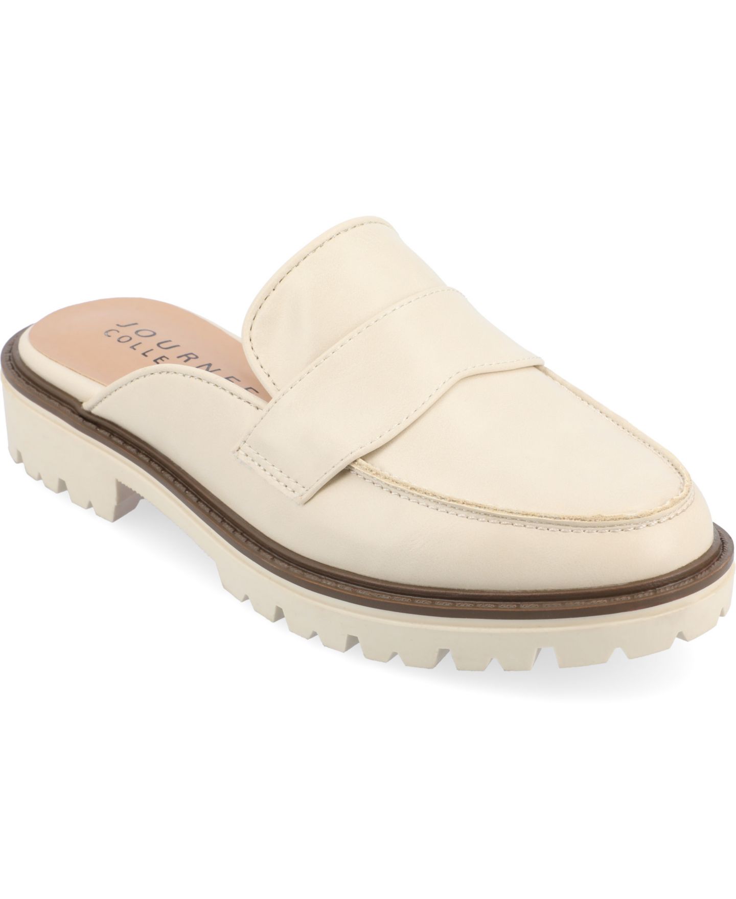 Женские сабо Journee Collection Miycah Lug Sole Slip On Mules, цвет: Бежевый — фото 1