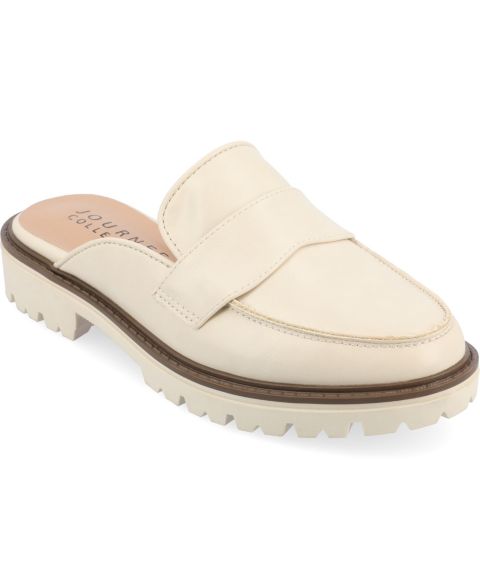 Женские сабо Journee Collection Miycah Lug Sole Slip On Mules, цвет: Бежевый
