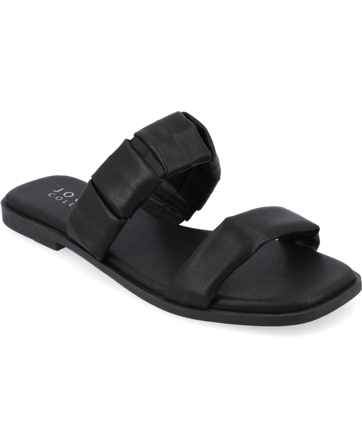 Shop Journee Collection Women's Pegie Slip On Flat Sandals In Black