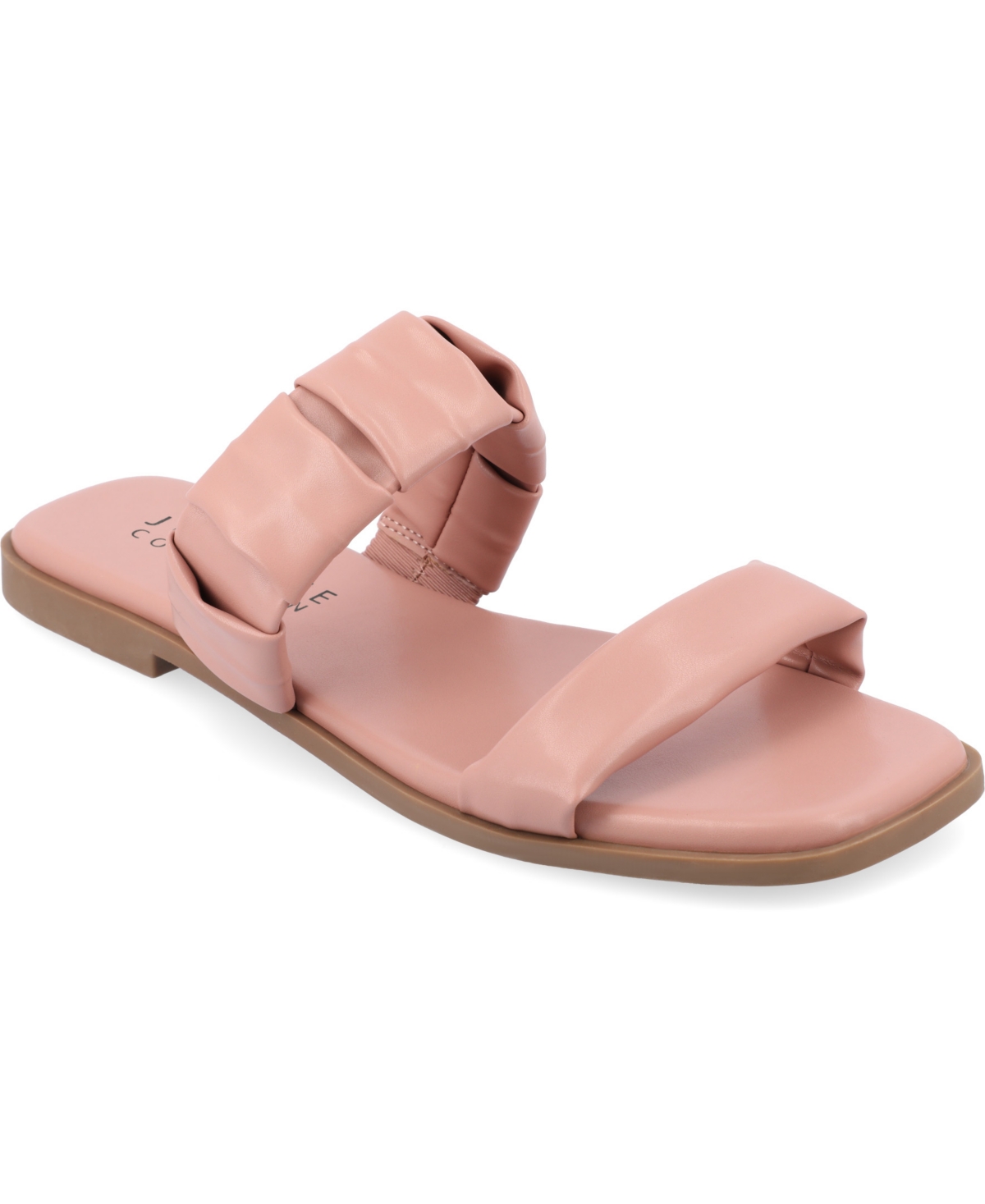 Journee Collection Pegie Flat Slide Sandal In Pink
