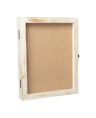 Wood Shadow Box Display Case - Solid Wood With Acrylic Window - Security Latch - For Mementos And Keepsakes