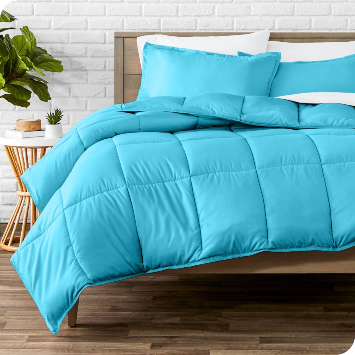 Bare Home Down Alternative Comforter Set, Queen - Aqua