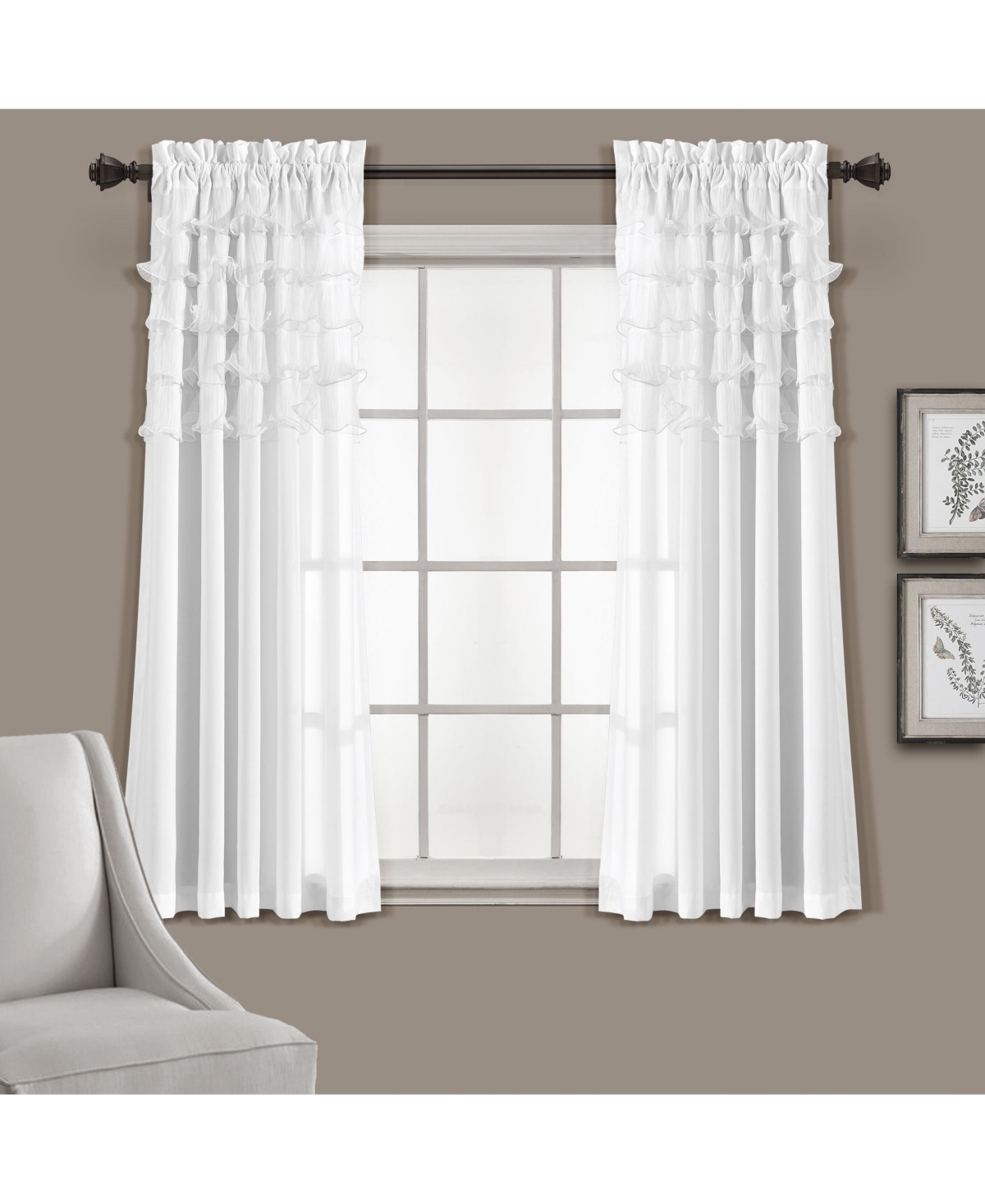 Avery Window Curtain Panels - White