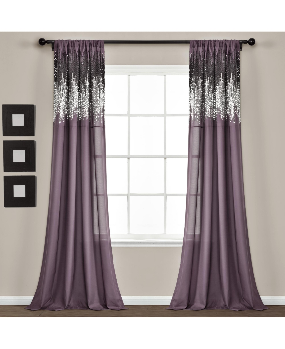 Shimmer Sequins Window Curtain Panels