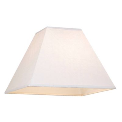 Set of 2 Square Lamp Shades White Large 7" Top x 17" Bottom x 13" Slant Spider with Replacement Harp and Finial Fitting