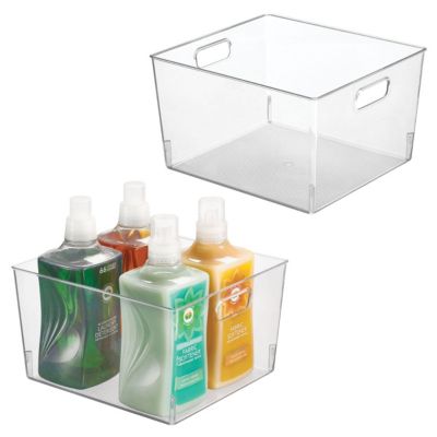 Plastic Household Cubby Storage Organizer Container Bin - 4 Pack - Clear, USA Made