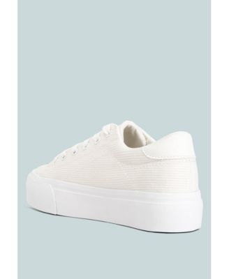 hyra solid flat form canvas sneakers