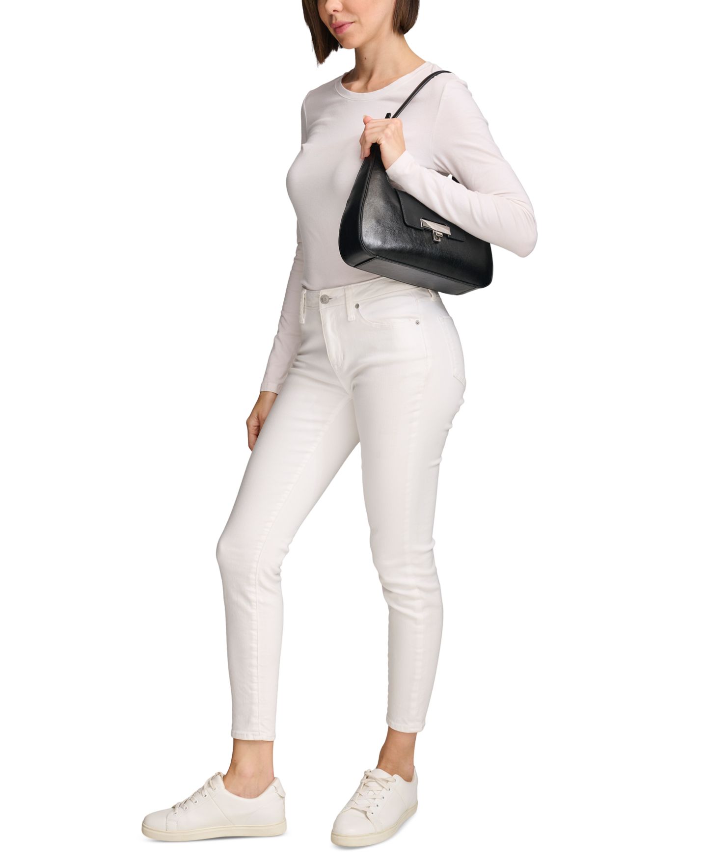 Женская сумка Calvin Klein Becky Turnlock Shoulder, цвет: Чёрный — фото 7