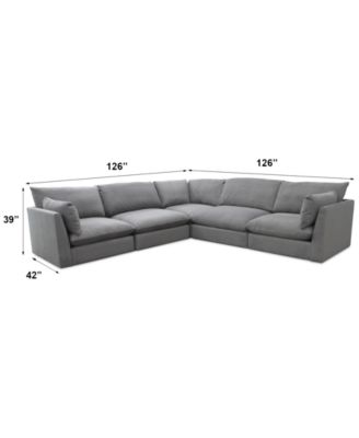 CLOSEOUT! Marsten 126" 5-Pc. Fabric Sectional, Created for Macy's
