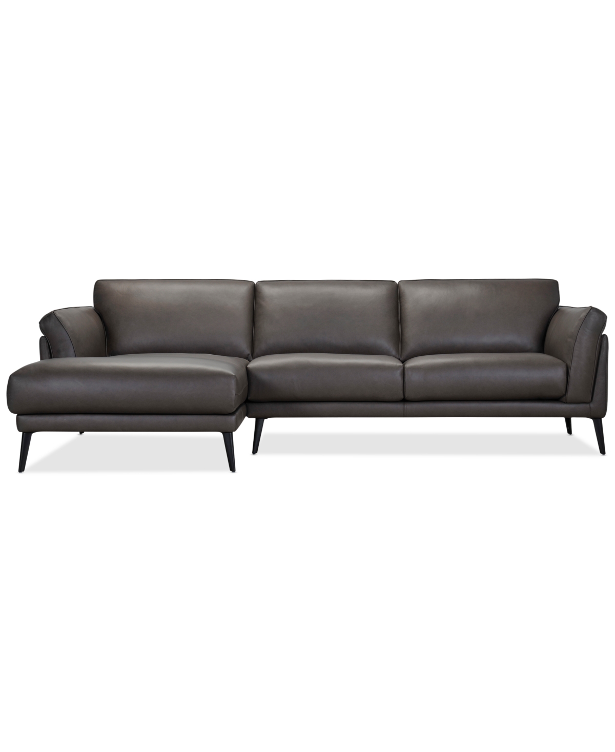Shop Macy's Keery 117" 2-pc. Leather Sectional With Chaise, Created For  In Stout
