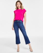 Paulo Due Womens Denim Slim Fit Capri Jeans High Waist 3/4 Length Croppped  Jean