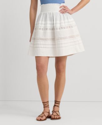 Lauren Ralph Lauren - Women's Lace-Trim A-Line Miniskirt