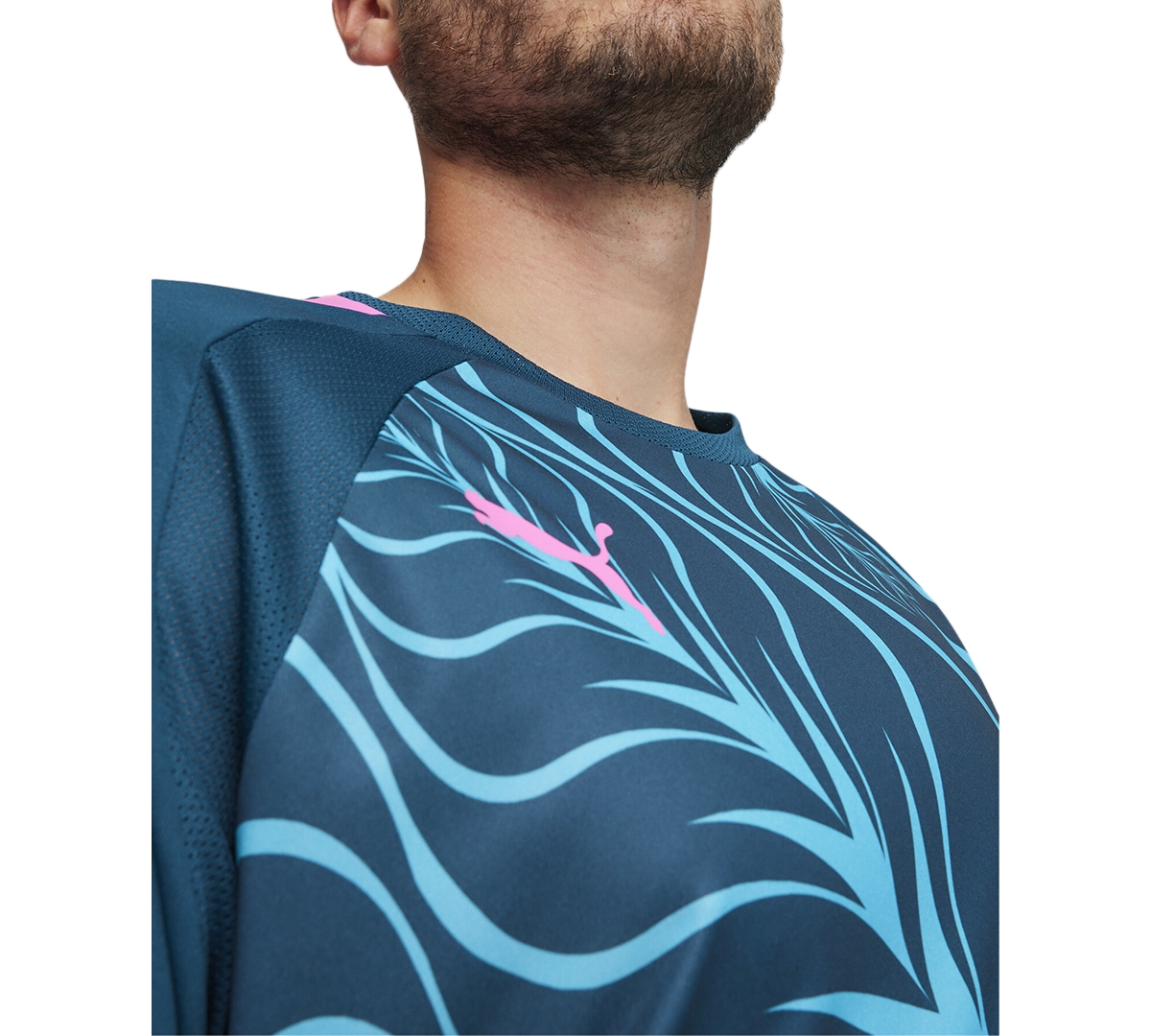 Shop Puma Men's Signature Individualiga Graphic T-shirt In Ocean Tropic-poison Pink