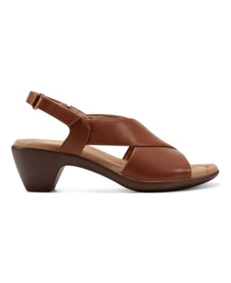 Chantal Crisscross Low Heel Leather Sandals