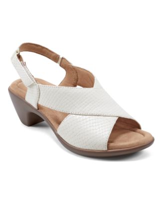 Chantal Crisscross Low Heel Leather Sandals