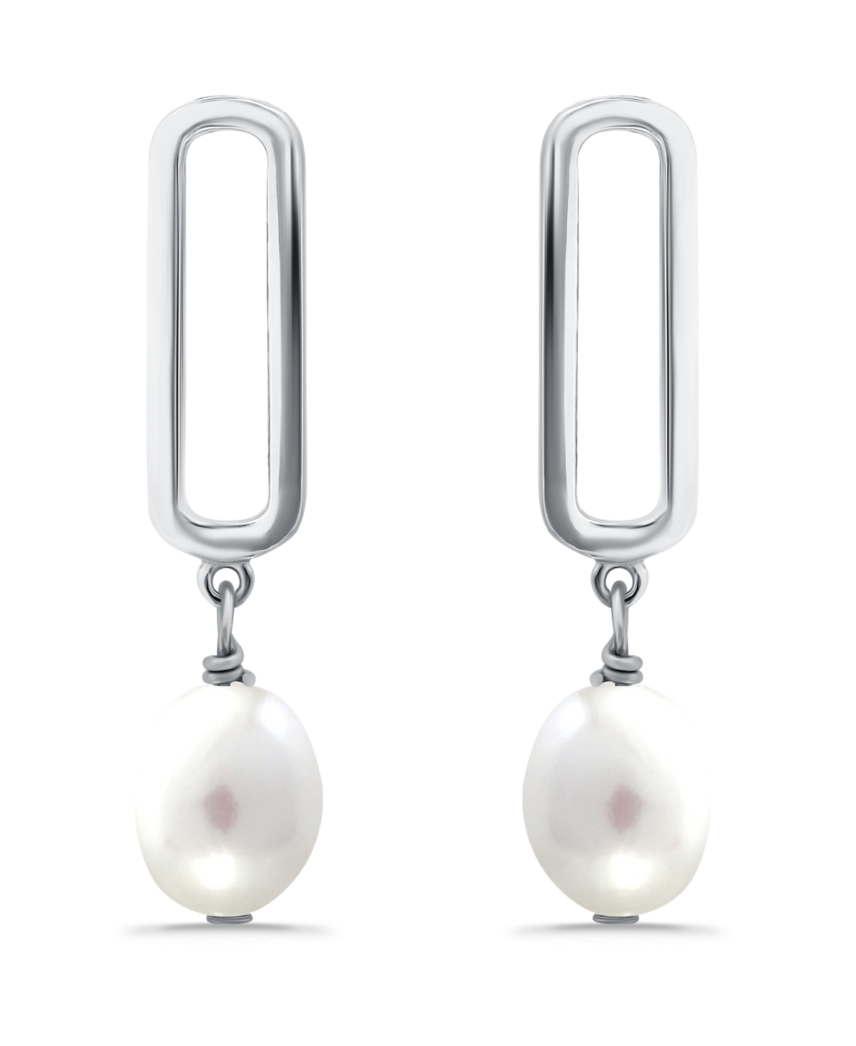 Macy's White Cultured Pearl Paperclip Drop Earring