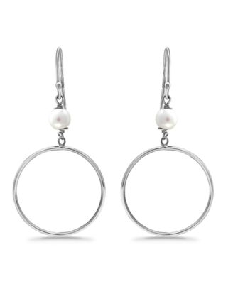 White Cultured Pearl Drop Earring