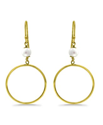 White Cultured Pearl Drop Earring