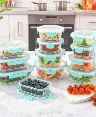 24-piece Fluted Food Storage Container Set with Lids