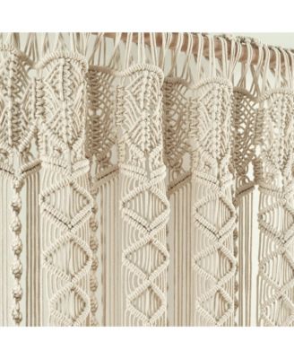 Boho Macrame Textured Cotton Window Curtain/Room Divider/Doorway/Wall Decor