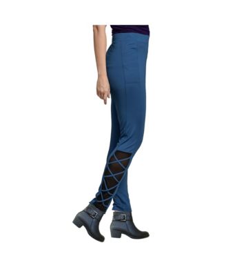 Women's Interlaced Mesh Leggings With Side Pockets
