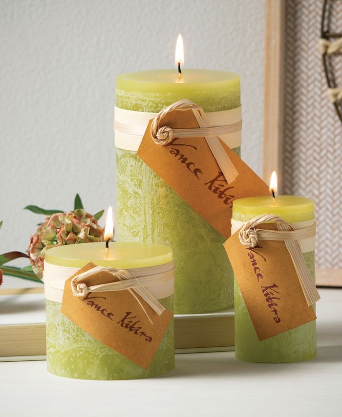 Vance Kitira Timber Pillar Candles, Set of 3 Macy's