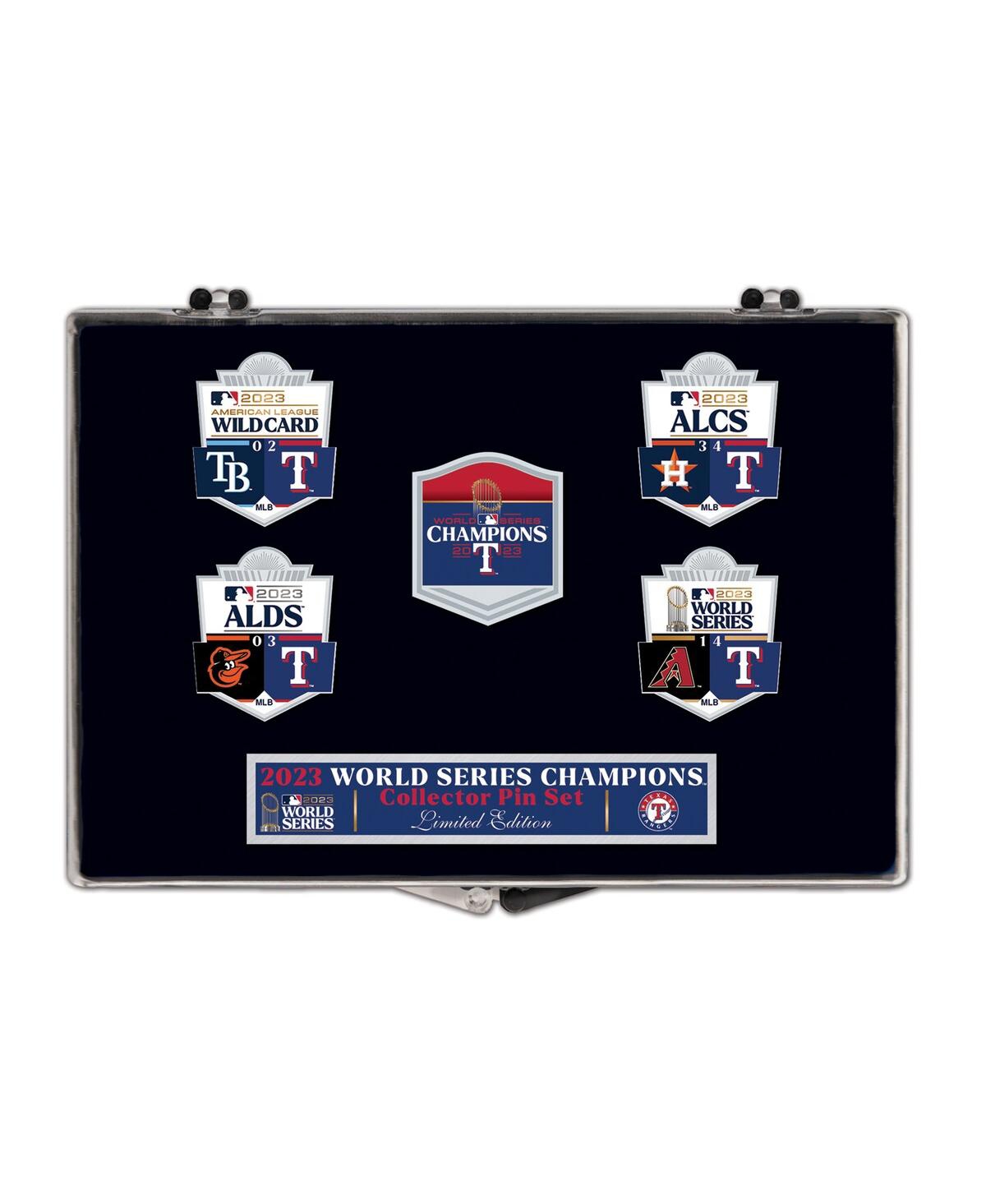 Texas Rangers 2023 World Series Champions Five-Piece Collector Pin Set Distressed - Black
