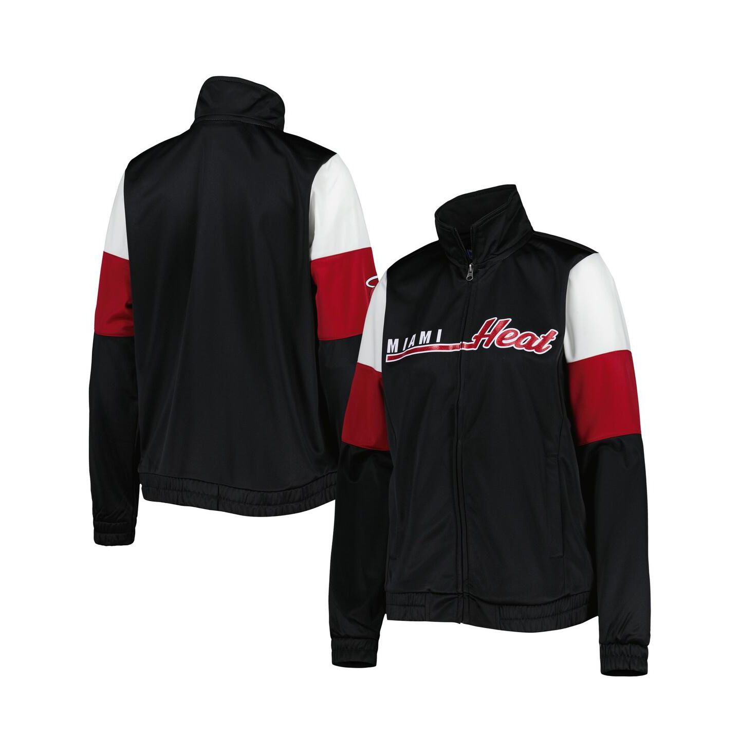 Женская куртка G-III 4Her by Carl Banks Black Miami Heat Change Up Full-Zip Track Jacket — фото 1