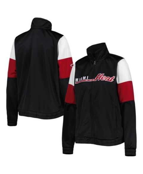 Женские куртки G-III 4Her by Carl Banks Women's Black Miami Heat Change Up Full-Zip Track Jacket