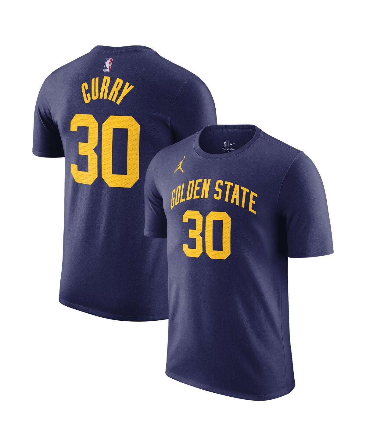 Men's Jordan Stephen Curry Navy Golden State Warriors 2022/23 Statement Edition Name and Number T-shirt - Navy