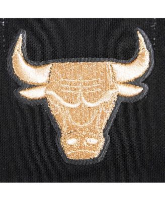 Women's Black Chicago Bulls Glam Cropped Pullover Sweatshirt