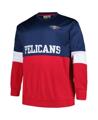 Men's Navy, Red New Orleans Pelicans Big and Tall Split Pullover Sweatshirt