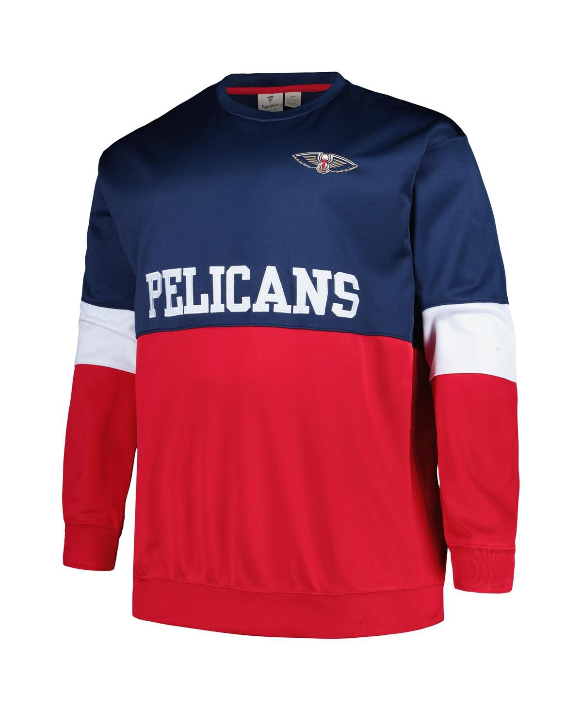 Men's Fanatics Red New Orleans Pelicans Big and Tall Split Pullover Sweatshirt - Red