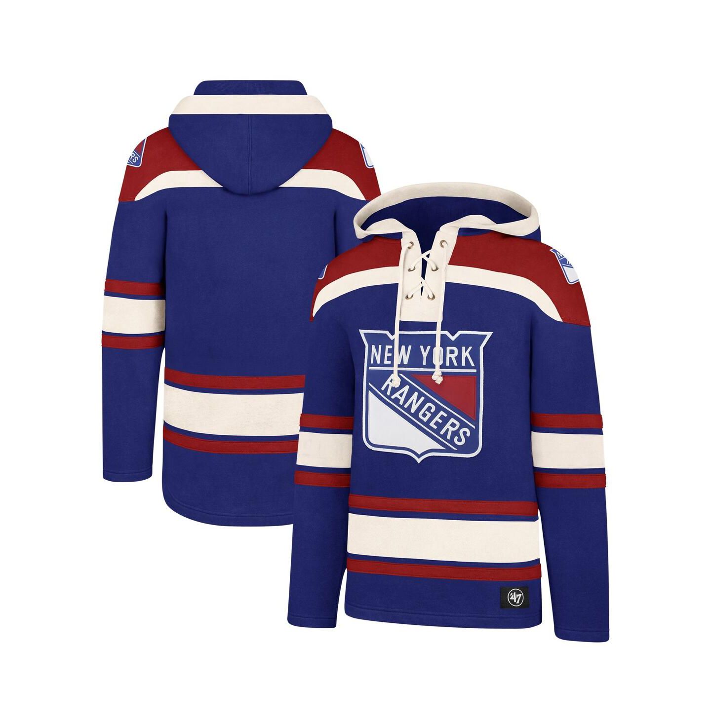 Мужское худи '47 Brand Blue New York Rangers Big and Tall Superior Lacer Pullover — фото 1