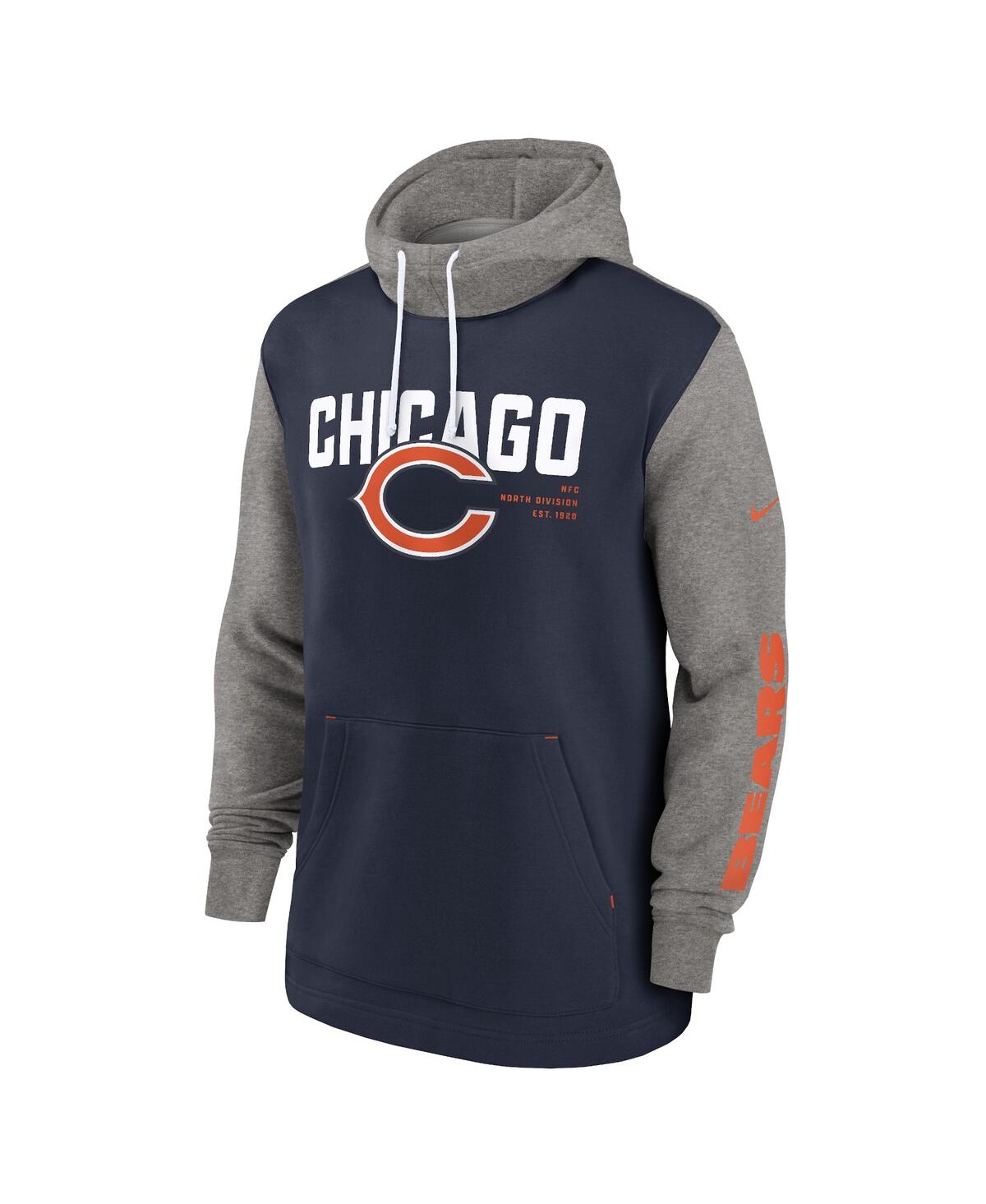 Men's NikeChicago Bears Fashion Color Block Pullover Hoodie - Navy