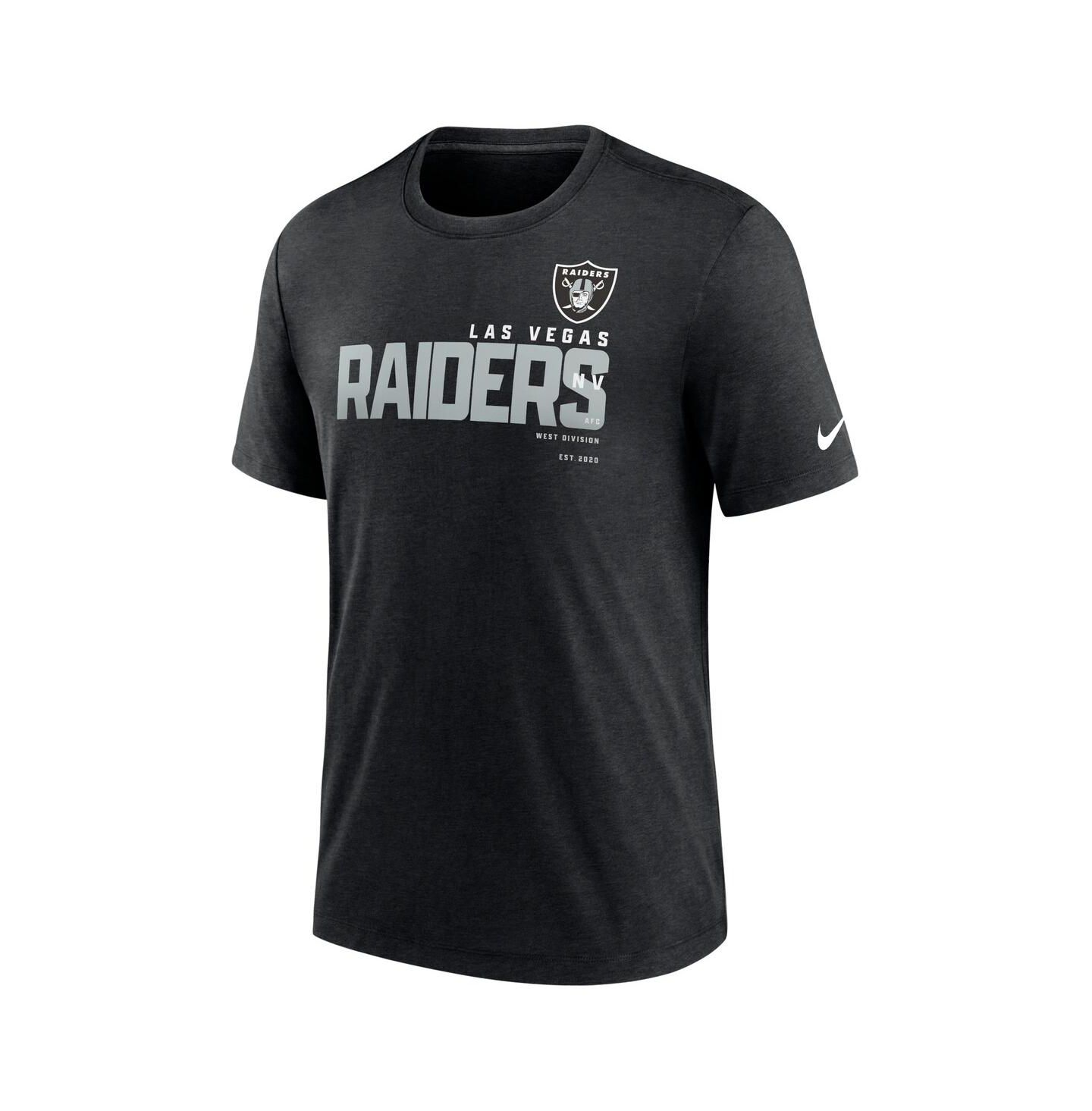 Мужская футболка Nike Heather Black Las Vegas Raiders Team Tri-Blend — фото 2