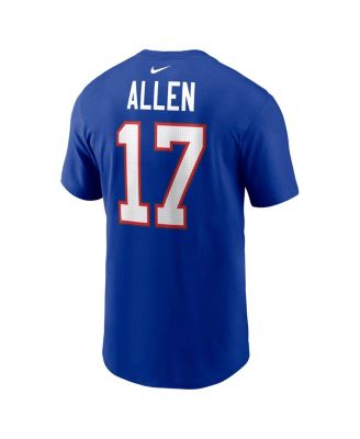 Men's Josh Allen Royal Buffalo Bills Player Name and Number T-shirt