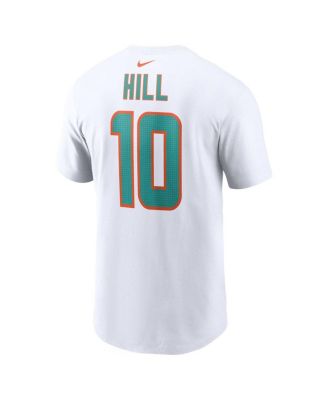 Men's Tyreek Hill White Miami Dolphins Player Name and Number T-shirt