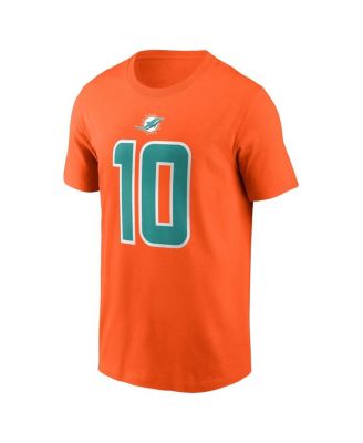 Men's Tyreek Hill Orange Miami Dolphins Player Name and Number T-shirt
