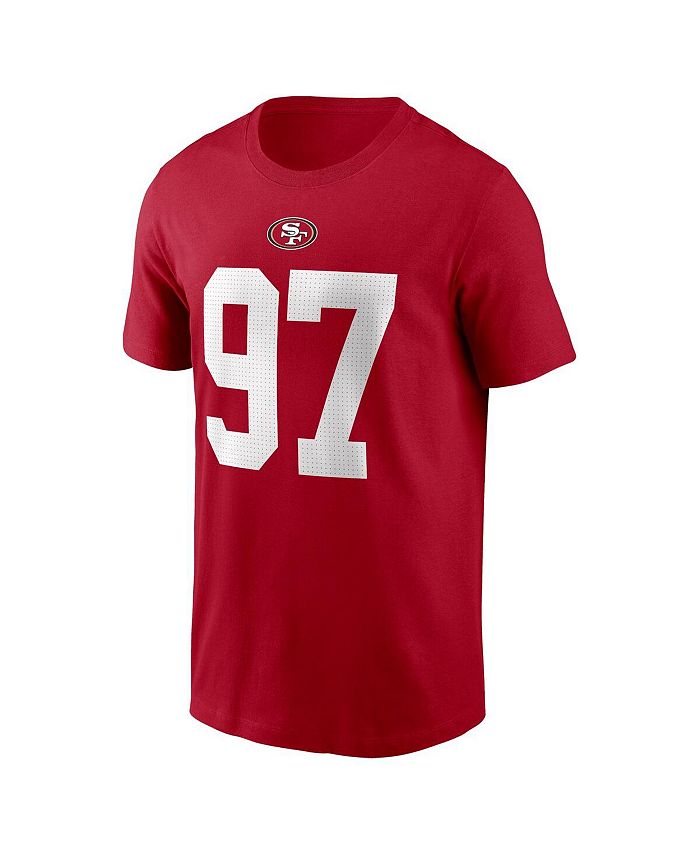 Nike Men's Nick Bosa Scarlet San Francisco 49ers Player Name and Number ...