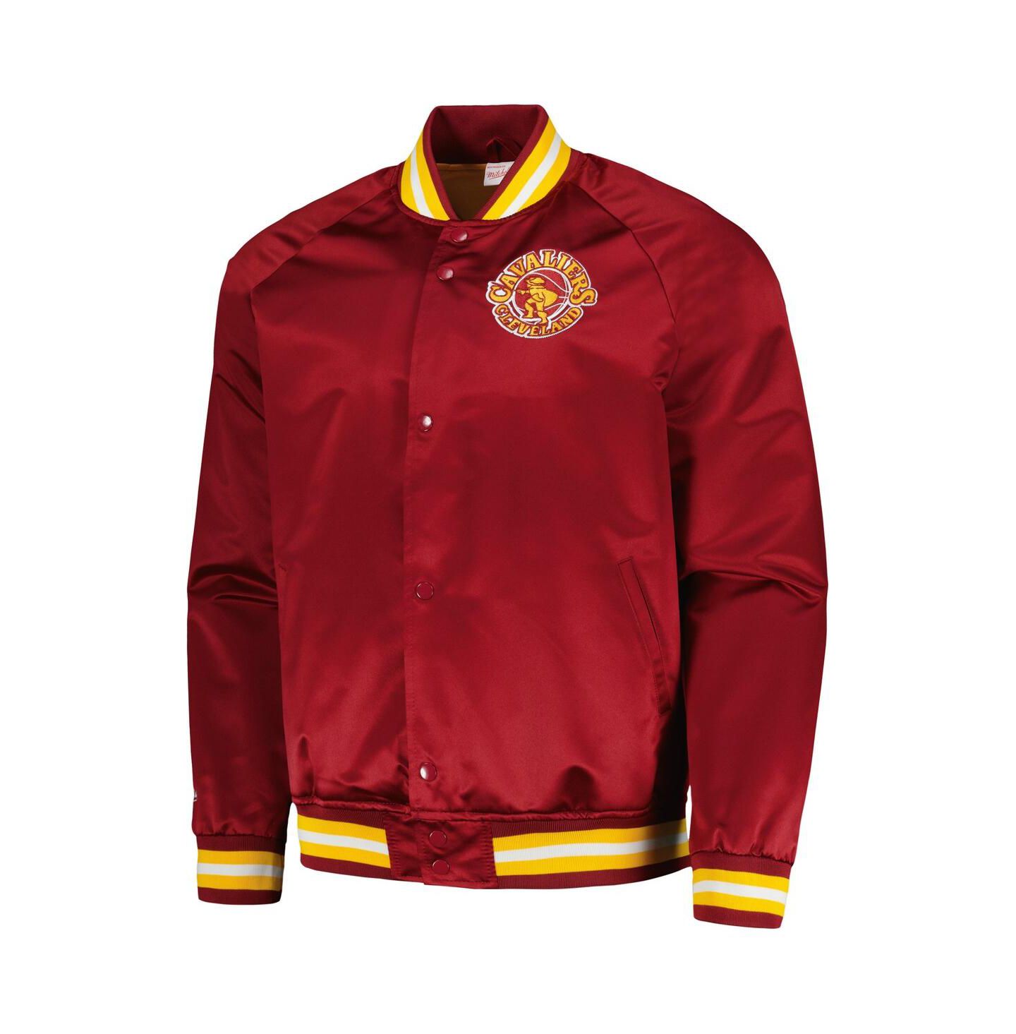 Мужская куртка Mitchell & Ness Wine Cleveland Cavaliers Hardwood Classics Throwback Wordmark Raglan Full-Snap — фото 2