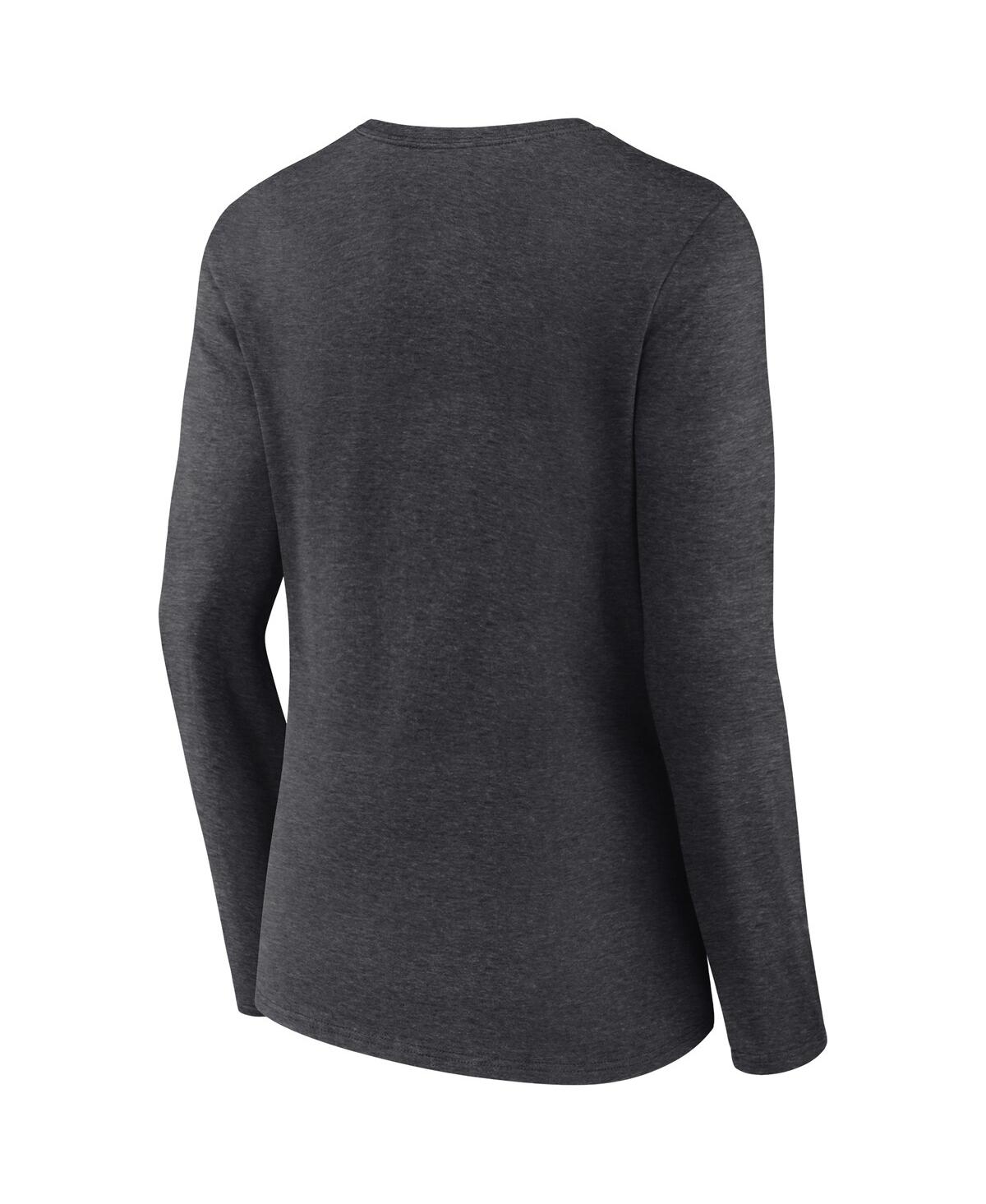 Women's FanaticsBaltimore Ravens 2023 Afc North Division Champions Conquer Long Sleeve V-Neck T-shirt - Heather Charcoal